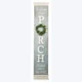 Youngs Wood Porch Leaner with Artificial Wreath & Moldings 20925